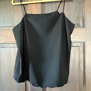 J crew scalloped line cropped Black tank. Size 16